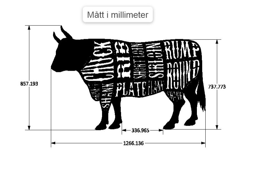 BEEF CUTS – Stor Väggdekoration i Cortenstål