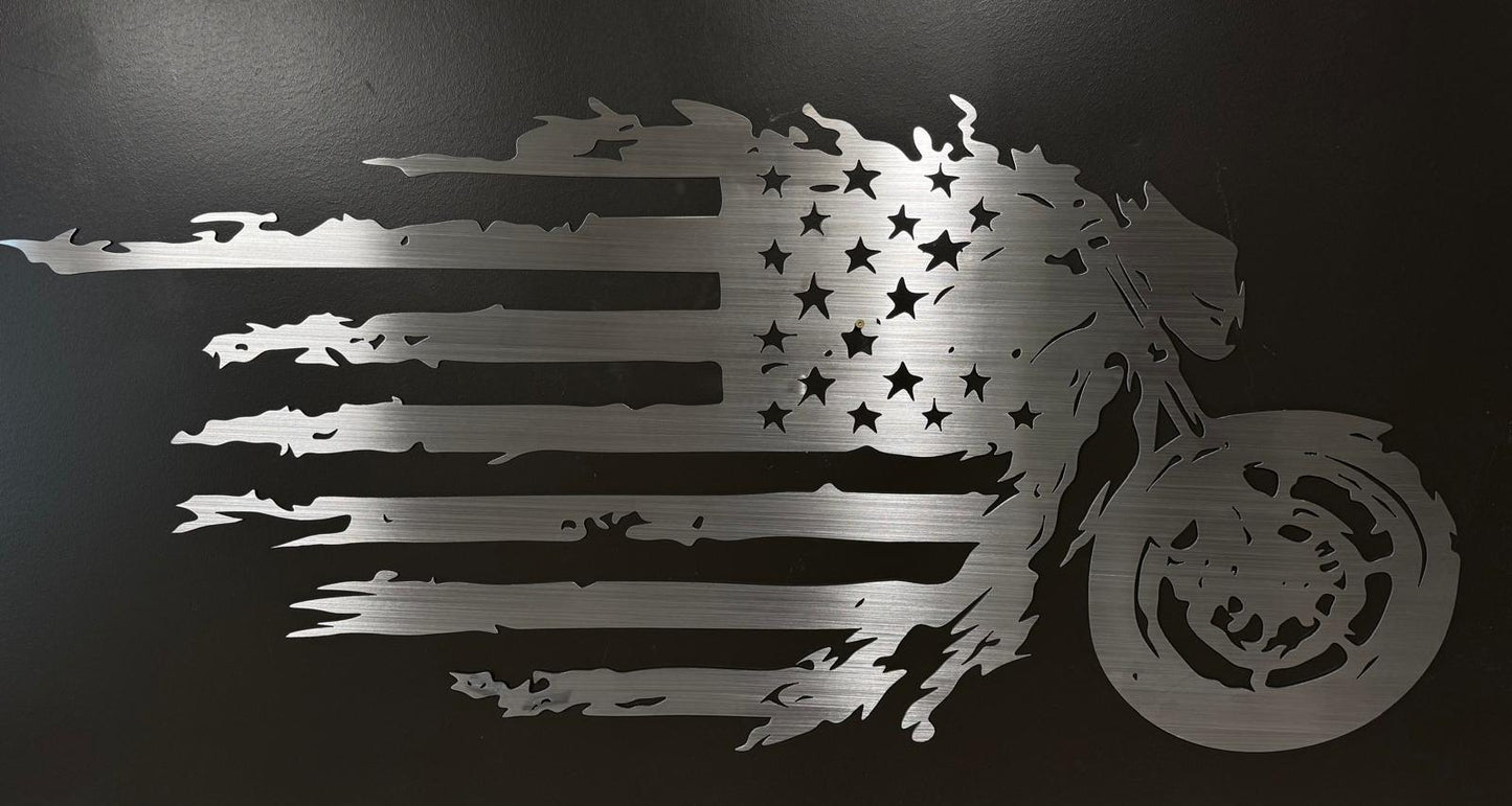 PATRIOT RIDE – Amerikansk Flagga & MC i Cortenstål