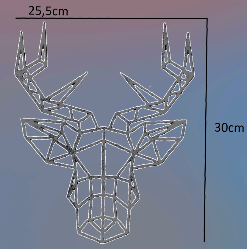 GEOMETRISK HJORT – Väggdekor i Cortenstål