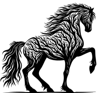 BUCEPHALUS STALLION – Väggkonst i Cortenstål
