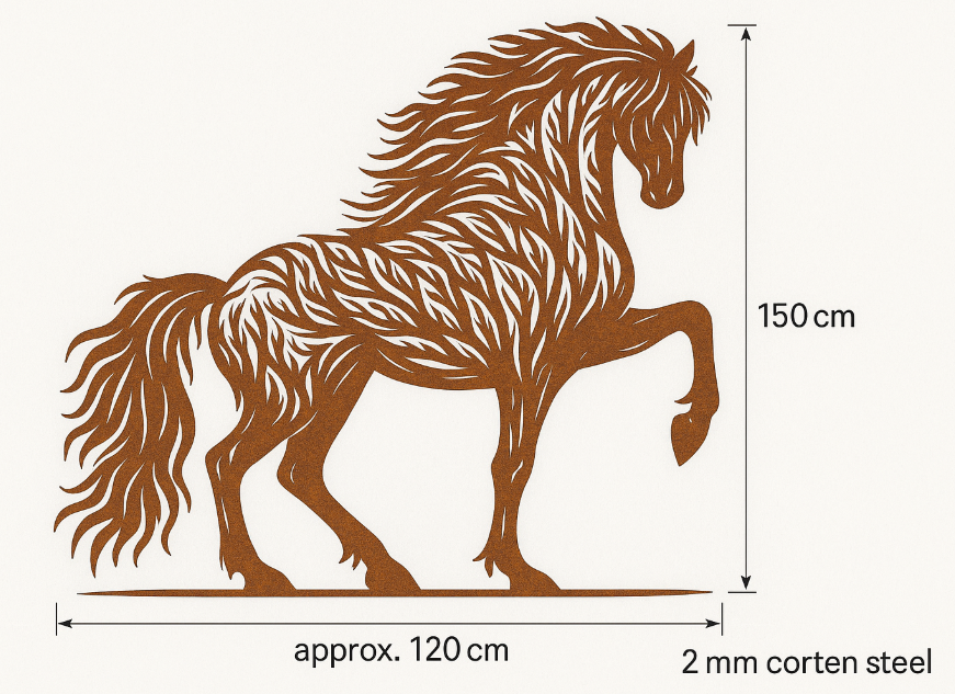 BUCEPHALUS STALLION – Väggkonst i Cortenstål