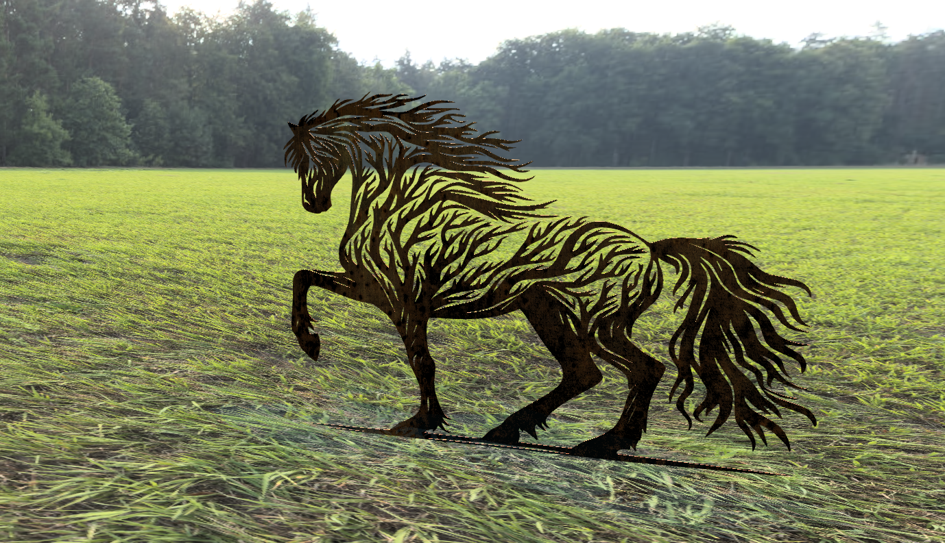BUCEPHALUS STALLION – Väggkonst i Cortenstål