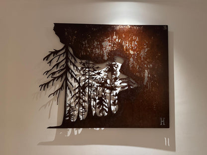 Skogsdjup – Tvådelad väggkonst i corten Hillslope